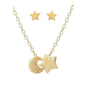 💥 Moon and Stars gold plated Sterling necklace